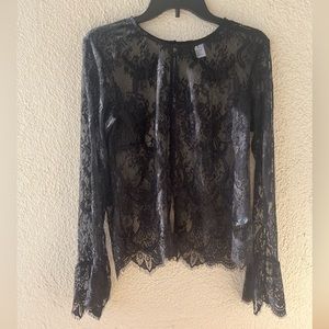 Lace Bell Flared See Through Top